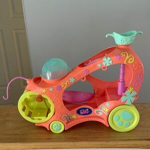Vintage Littlest Pet Shop Colorful Vehicle Playset with Pink and Green Parts